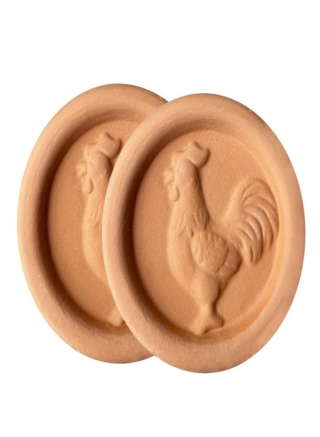 OULLYY 2 Pcs Terracotta Brown Sugar Keeper, Brown Sugar Saver Disc and Softener for Food Storage Containers, Reusable and Food Grade Safe, Roosters - Image 1